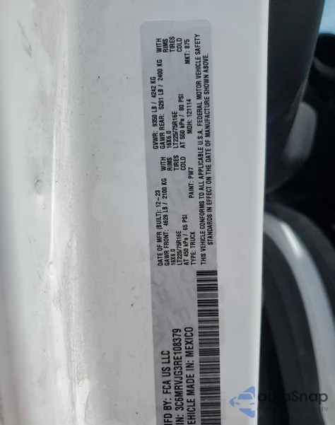 2024 Ram Promaster 3500 3500 High z USA, uszkodzony, nr VIN 3C6MRVJG3RE108379